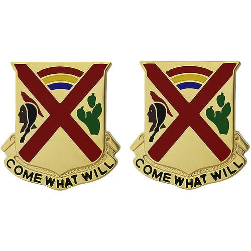 108th Cavalry Regiment Unit Crest (Come What Will) - Sold in Pairs