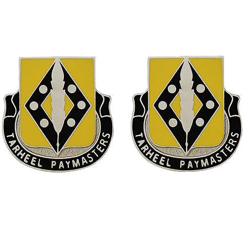 130th Finance Battalion Unit Crest (Tarheel Paymasters) - Sold in Pairs