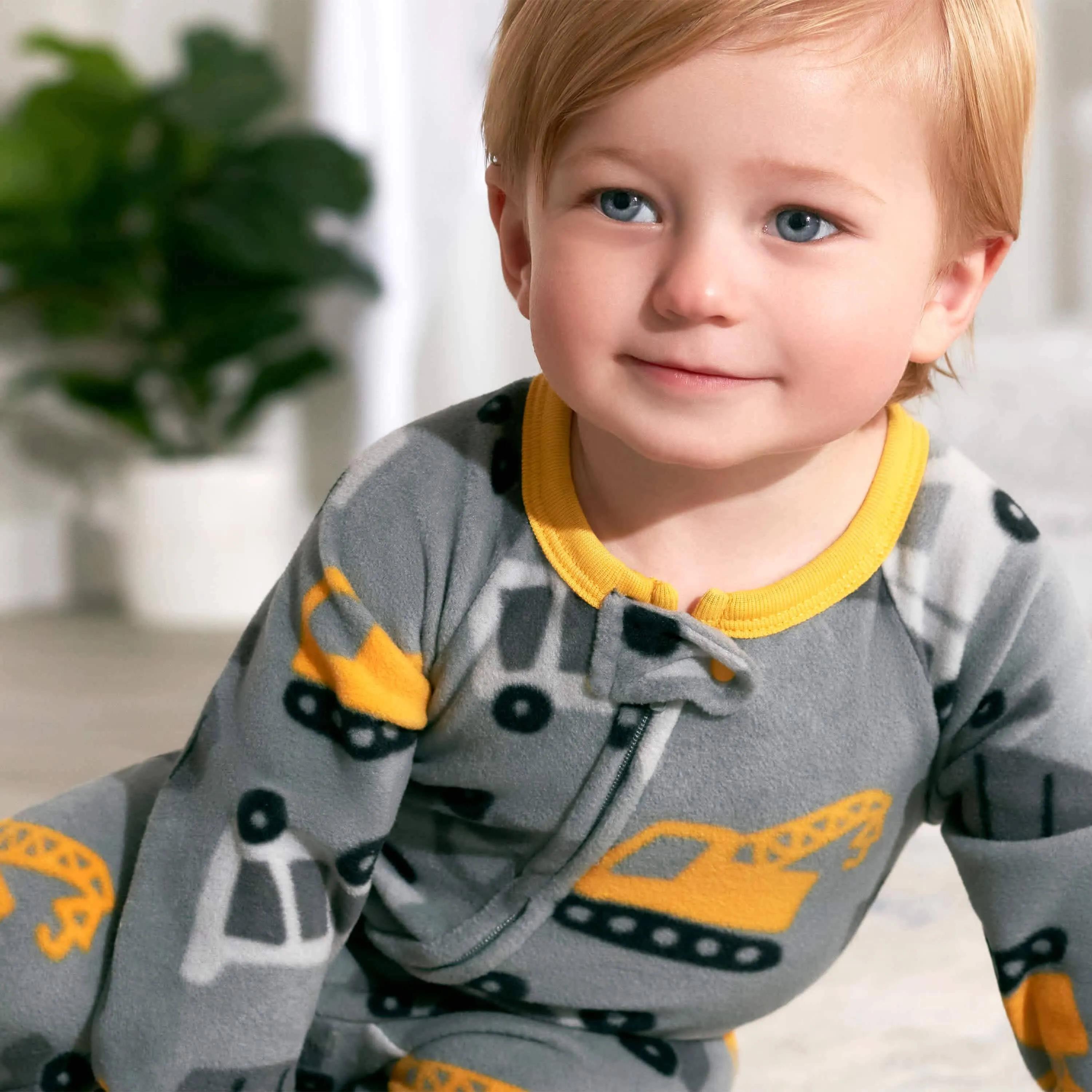 2-Pack Baby & Toddler Boys Construction Trucks Fleece Pajamas