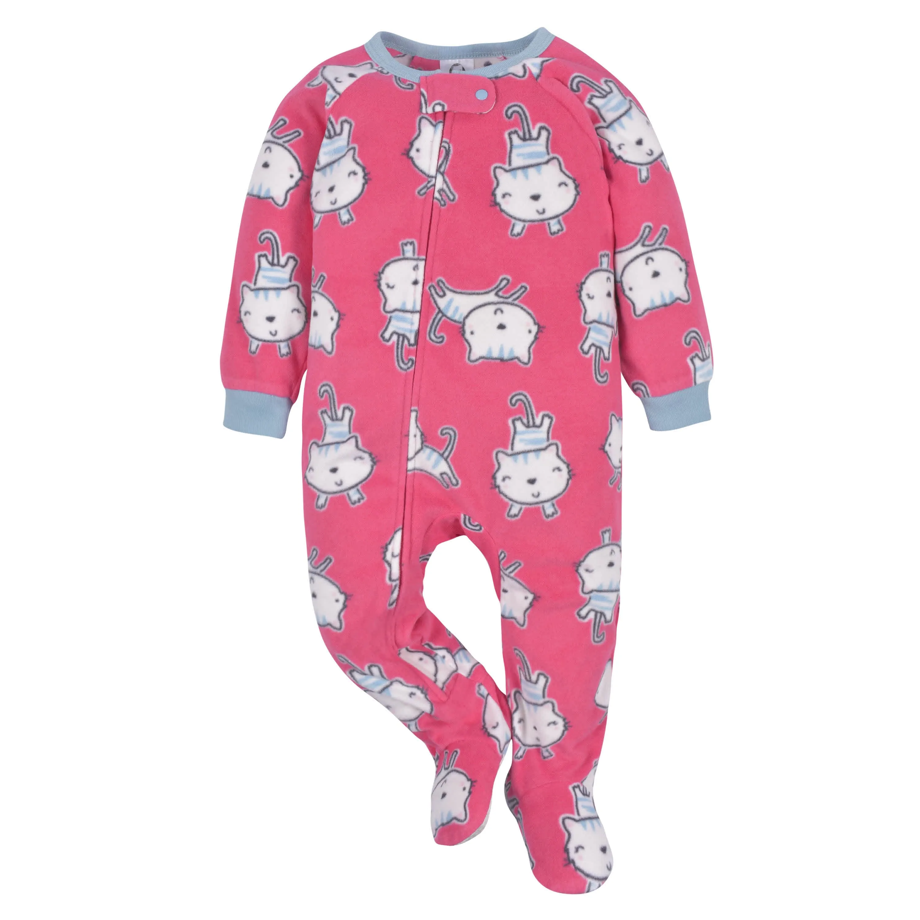 2-Pack Baby & Toddler Girls Pink Tigers Fleece Pajamas