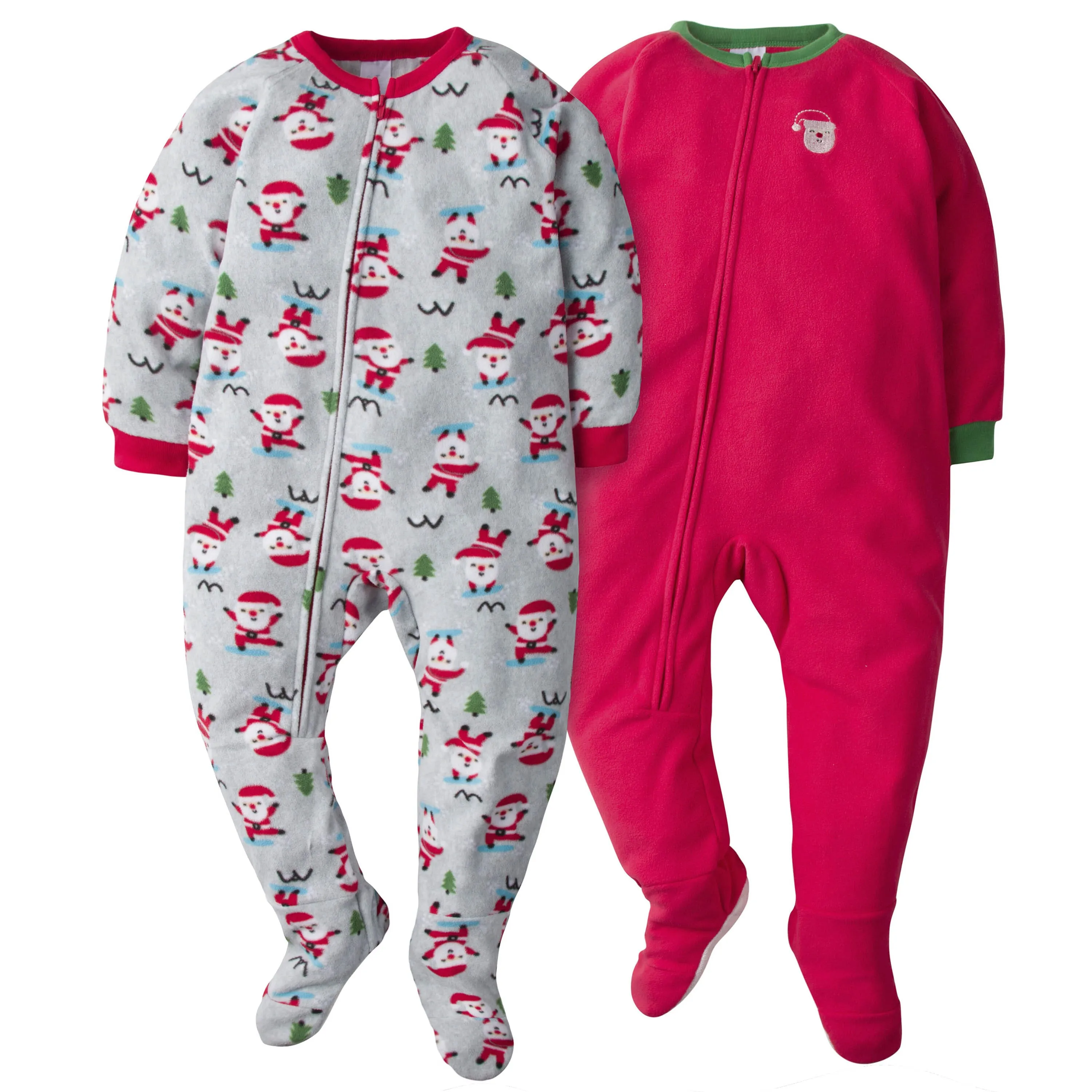 2-Pack Toddler Fleece Pajamas - Santa