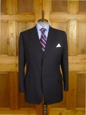 24/0989 immaculate j&j minnis london bespoke navy blue wool & cashmere blazer w/ striped linings 43 regular to long