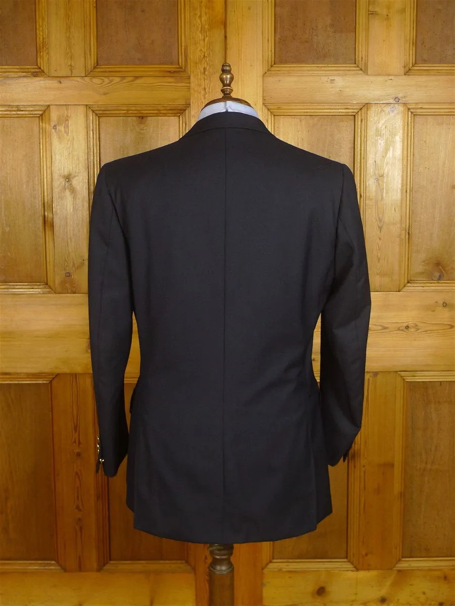 24/0989 immaculate j&j minnis london bespoke navy blue wool & cashmere blazer w/ striped linings 43 regular to long