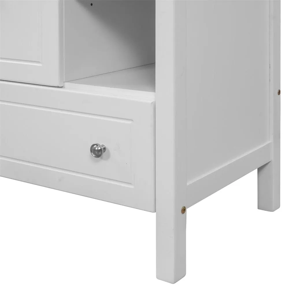 30" Freestanding Bathroom Vanity Storage Cabinet with Ceramic Sink