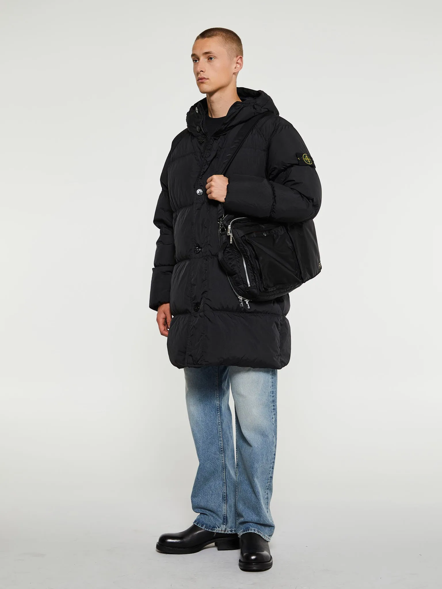 70123 Giaccone Vera Piuma RDS Coat in Black