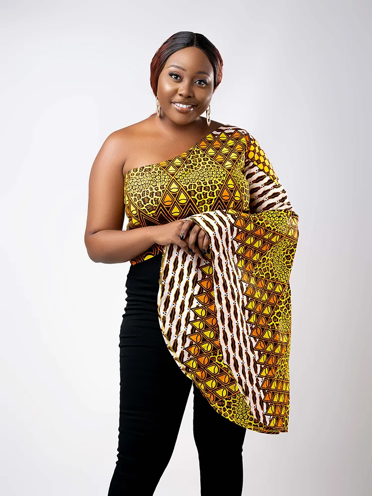 African Print Diba Single Sleeve Top