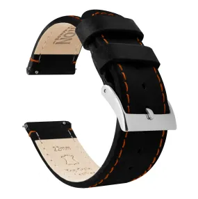 Amazfit Bip Black Leather Orange Stitching Watch Band