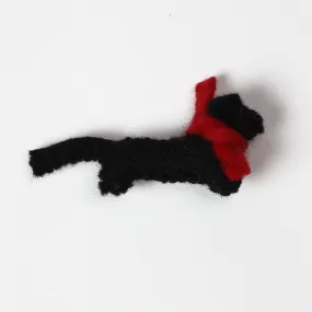 Amica Cute Black Felt Sausage Dog Brooch