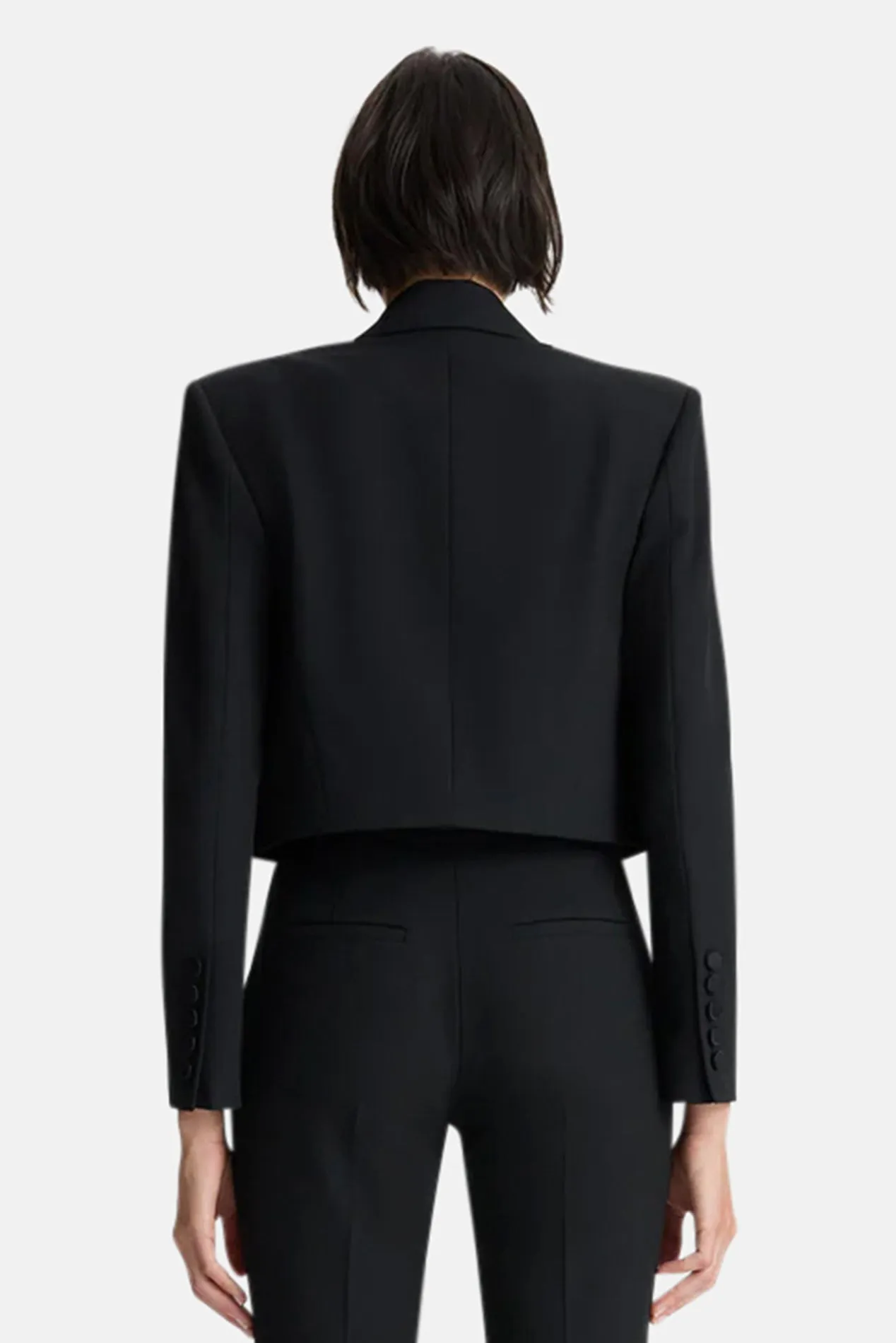 Anderson Cropped Tuxedo Jacket Black