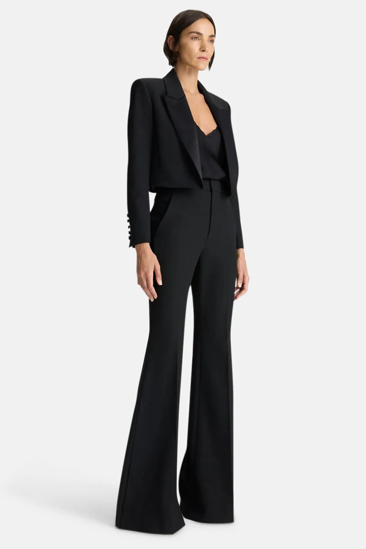 Anderson Cropped Tuxedo Jacket Black