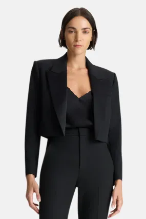 Anderson Cropped Tuxedo Jacket Black