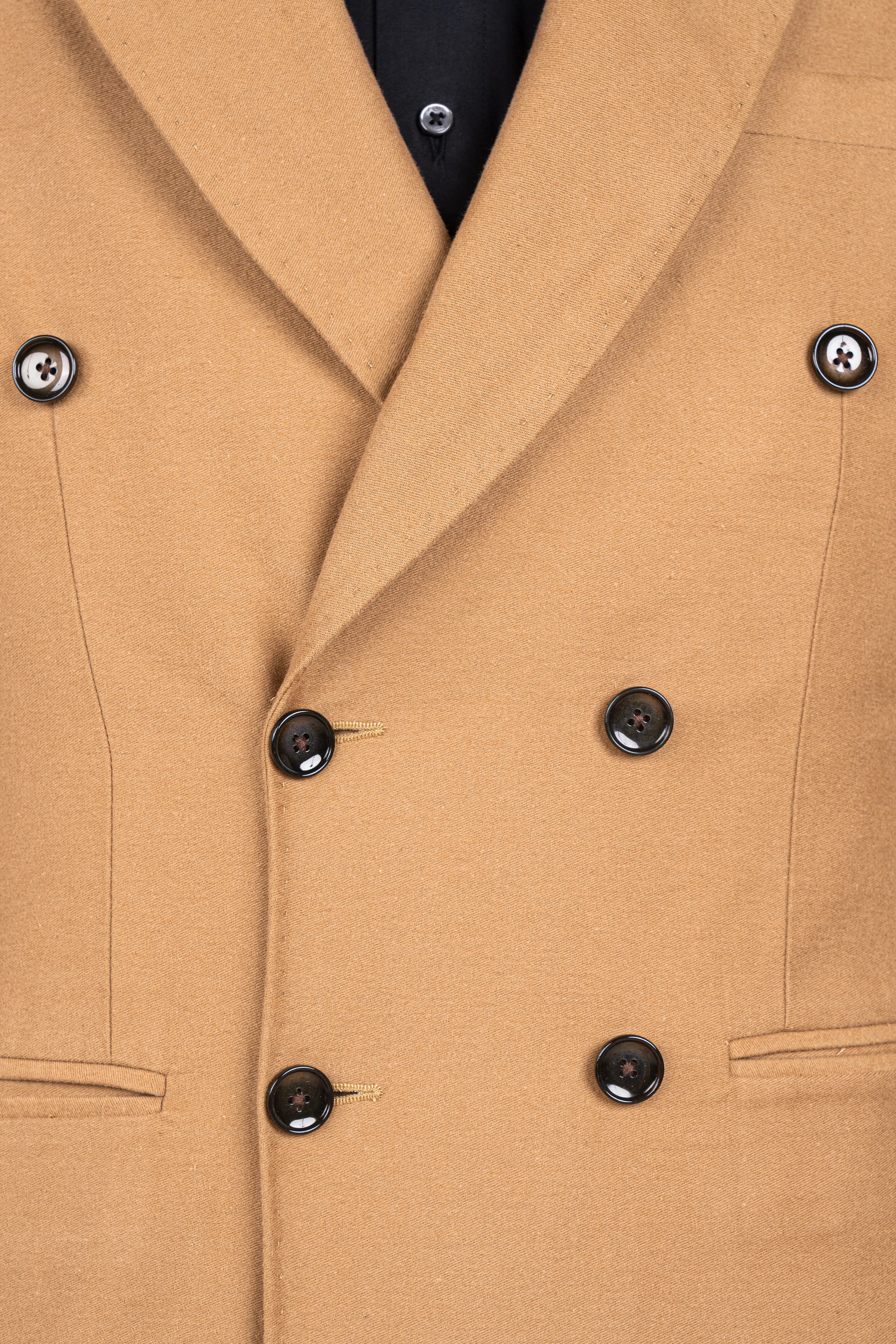 Antique Orange Corduroy Premium Cotton Double Breasted Designer Blazer