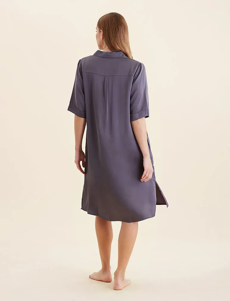 Audrey Washable Silk Short Sleeve Nightshirt