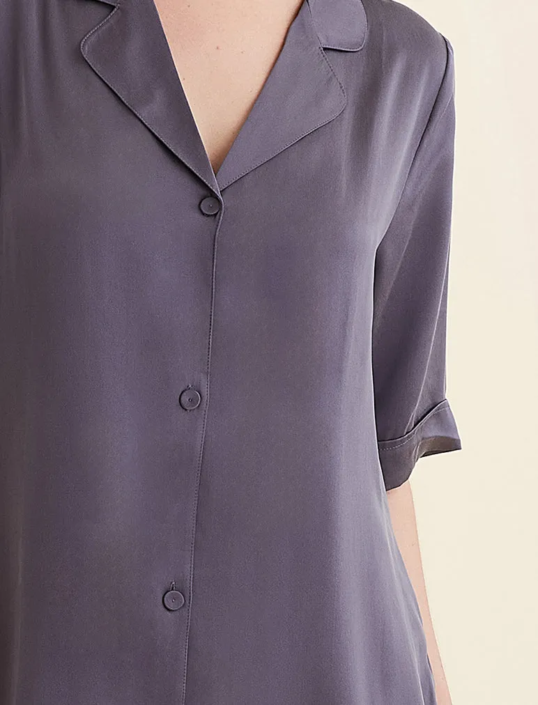 Audrey Washable Silk Short Sleeve Nightshirt