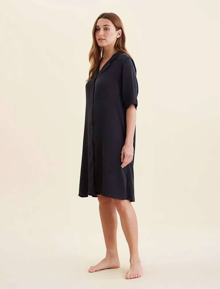 Audrey Washable Silk Short Sleeve Nightshirt