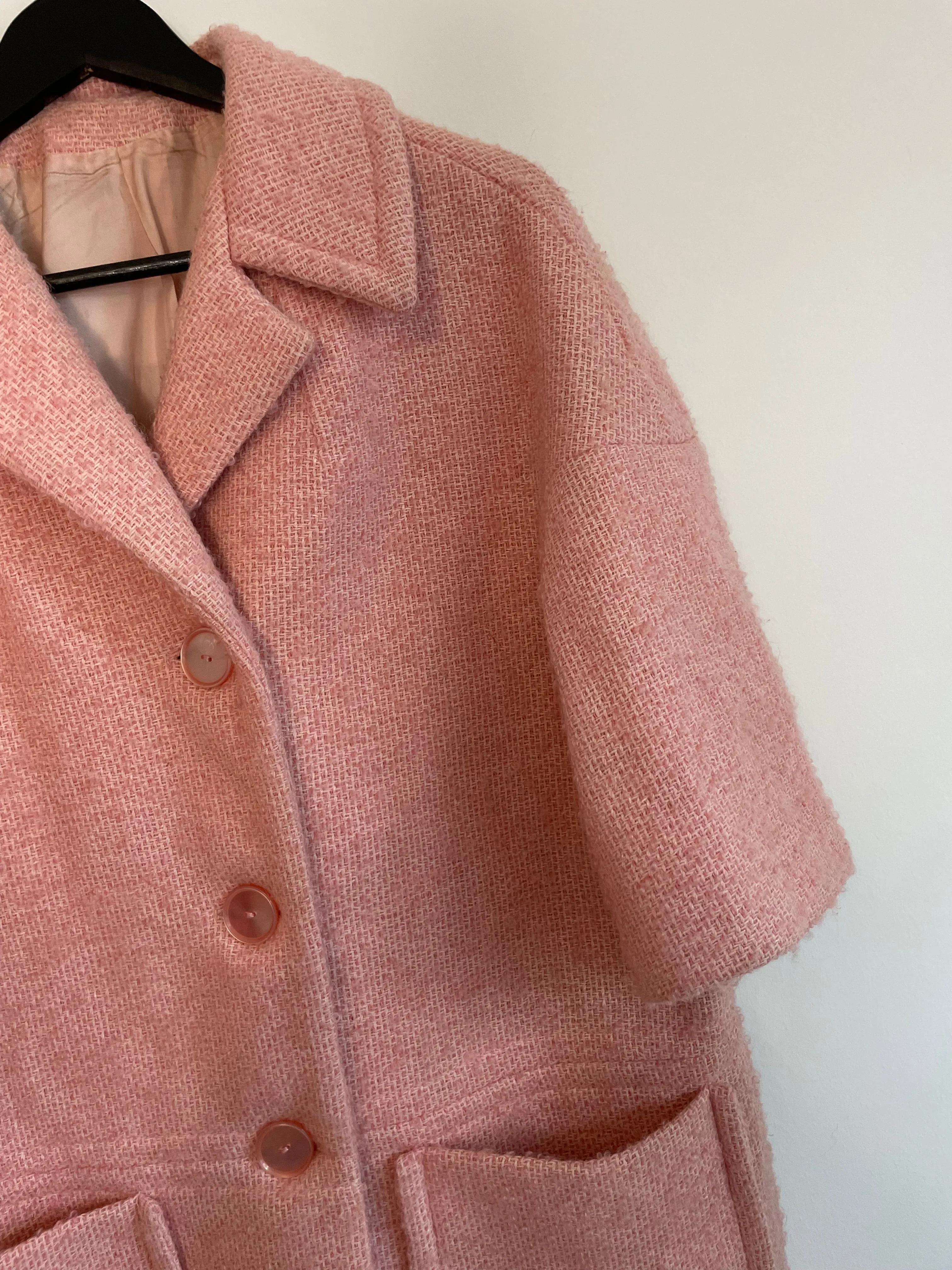 Baby Pink Wool Coat