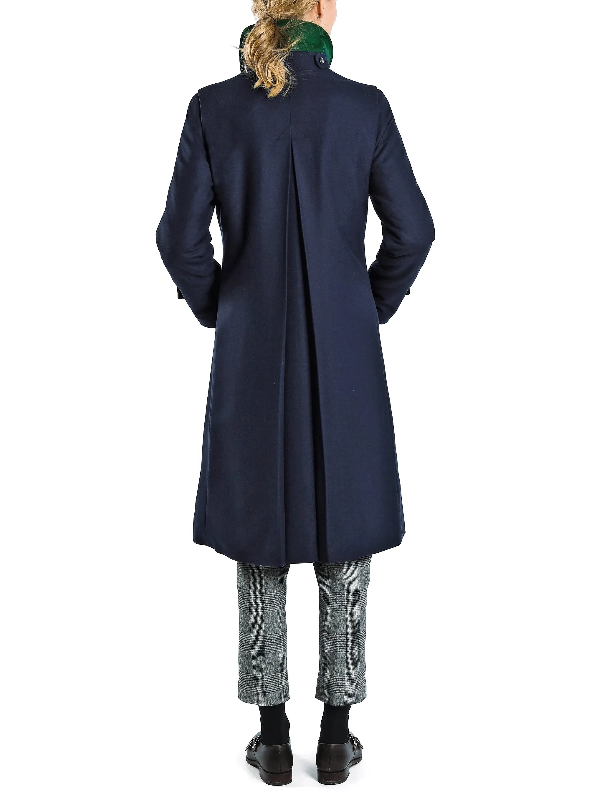 Bavarian loden coat in midnight blue