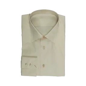 Beige Solid Cotton Shirt