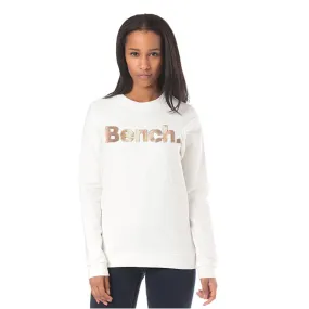 B.E.N.C.H - Women 'White' Long Sleeves Logo Crew Neck Fleece Sweatshirt BH1177