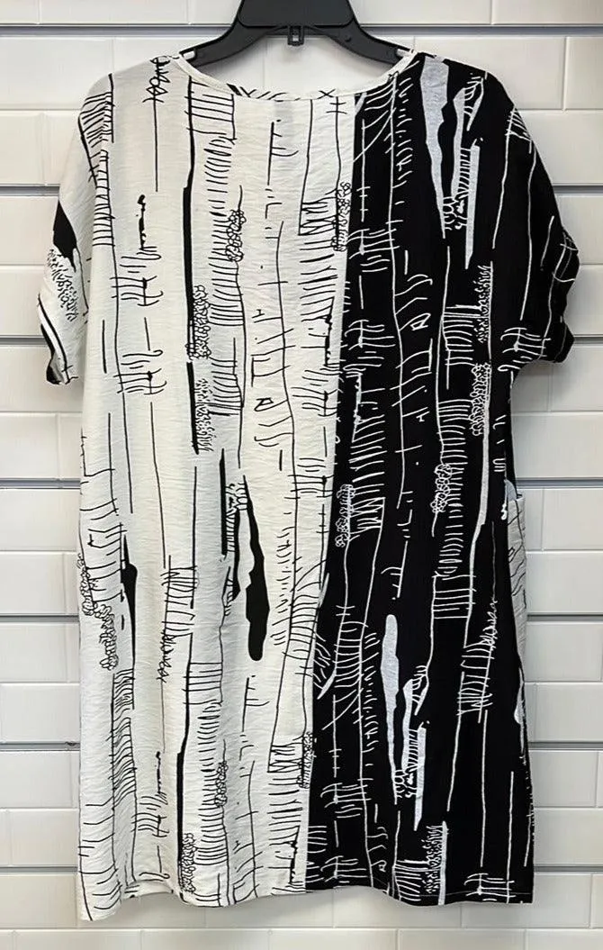 Black and White Abstract Dress