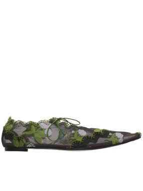 Black Floral Mary Janes (00FF01JK-BLACK-FLORAL)