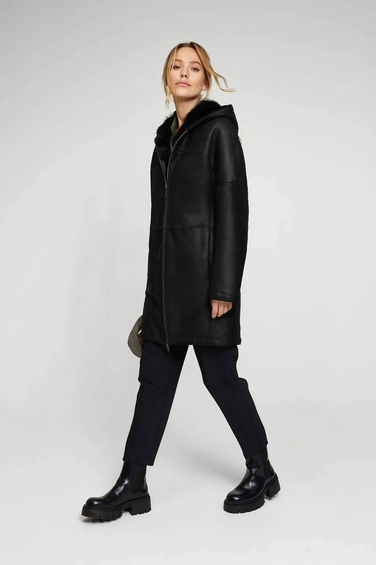 Black Shearling Coat