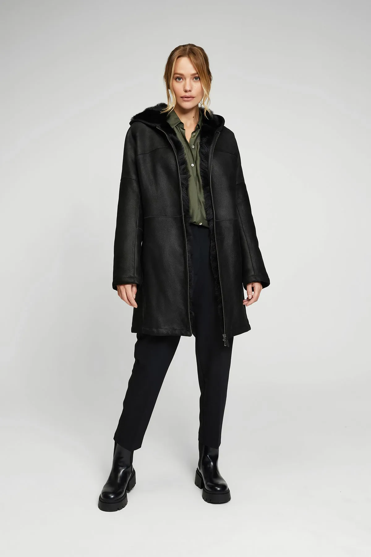 Black Shearling Coat