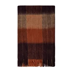 BLISS PENCIL STRIPE THROW, BUMBLE FRINGE, COFFEE, CAMEL, MOCHA