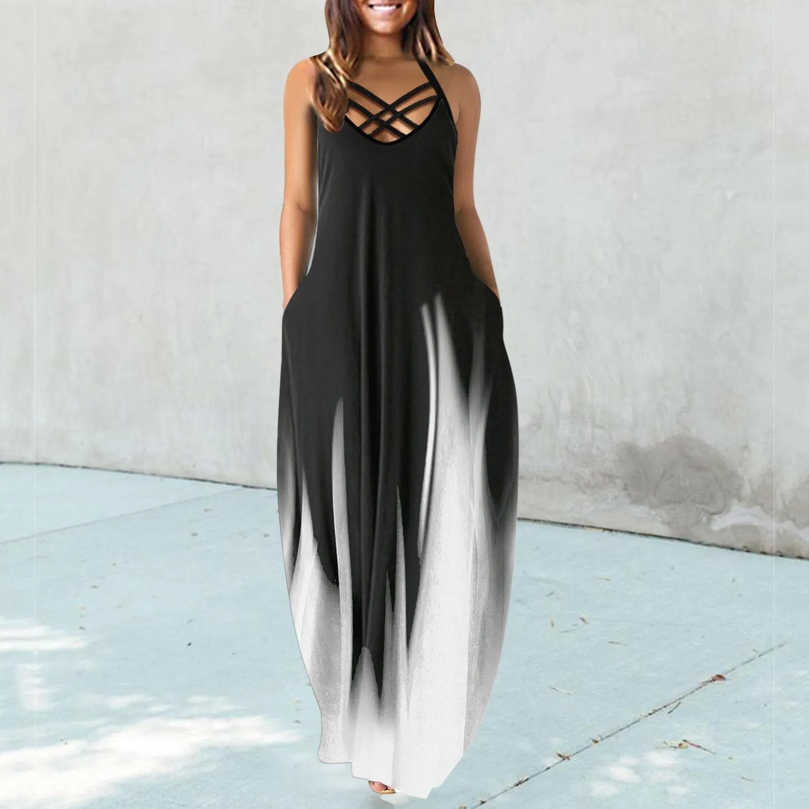 Bohemian Sleeveless Elegant Robe Boho Dress