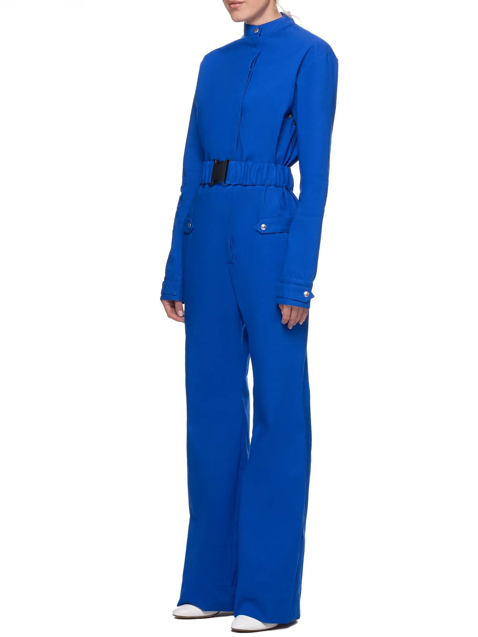 Bonded Cotton Belted Overall Jumpsuit (COMB1001-BC-ROYAL-BLUE)