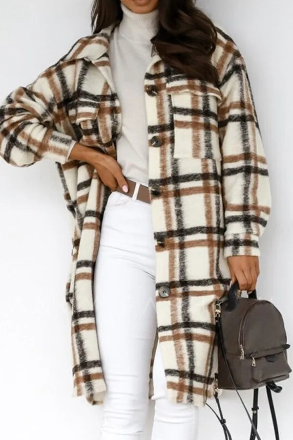 BROWN PLAID SHACKET