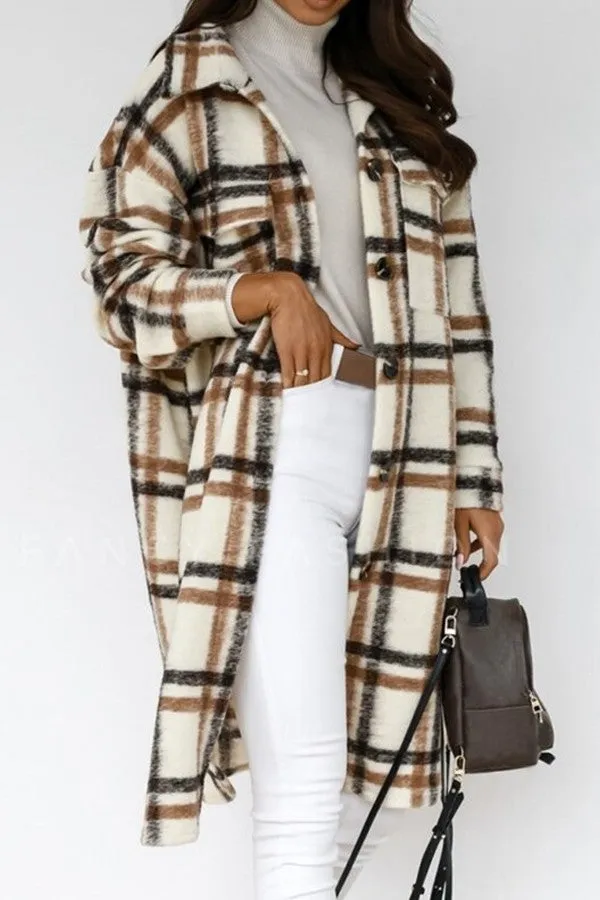 BROWN PLAID SHACKET