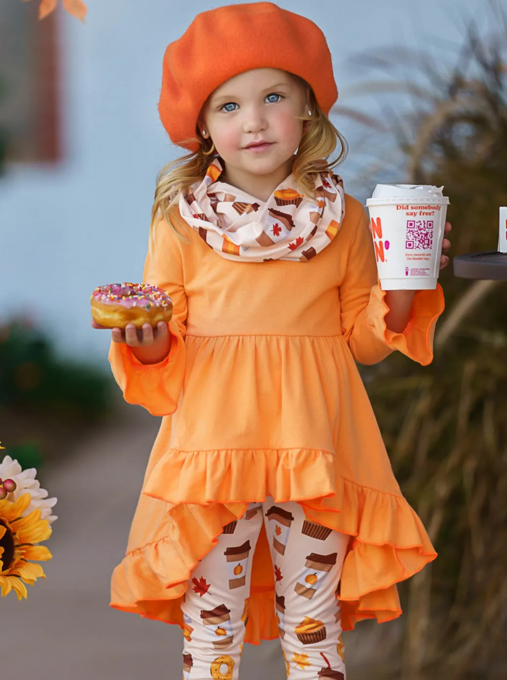 But First, Pumpkin Sweets Tunic, Legging and Scarf Set