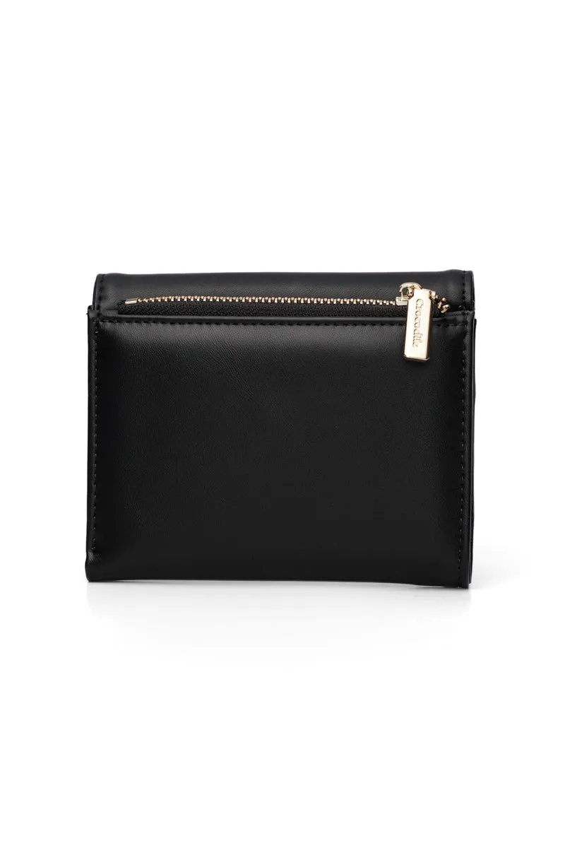 Callista- Tri-Fold Small Wallet-Black