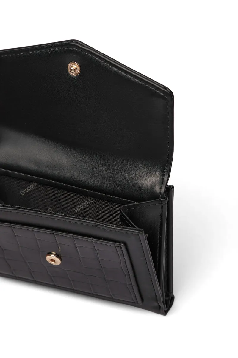 Callista- Tri-Fold Small Wallet-Black