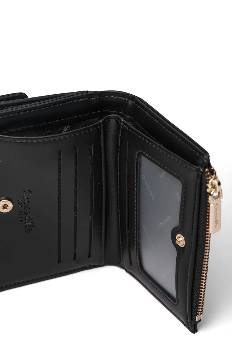 Callista- Tri-Fold Small Wallet-Black