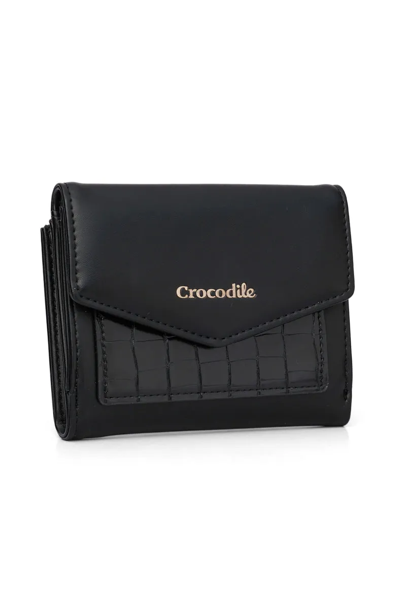 Callista- Tri-Fold Small Wallet-Black