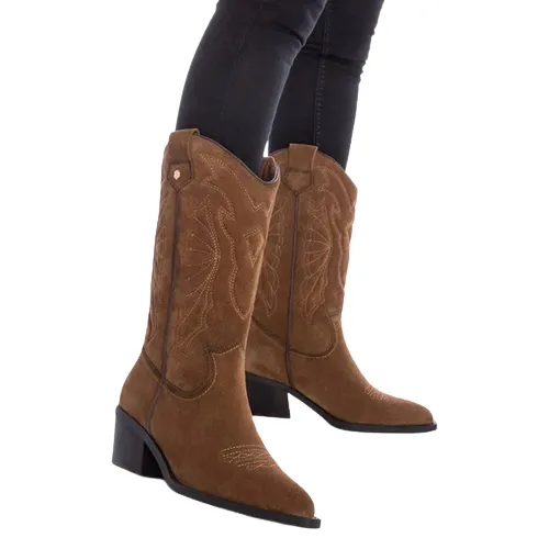 Carmela Ladies Cowboy Boot -  161882 - Tan Suede