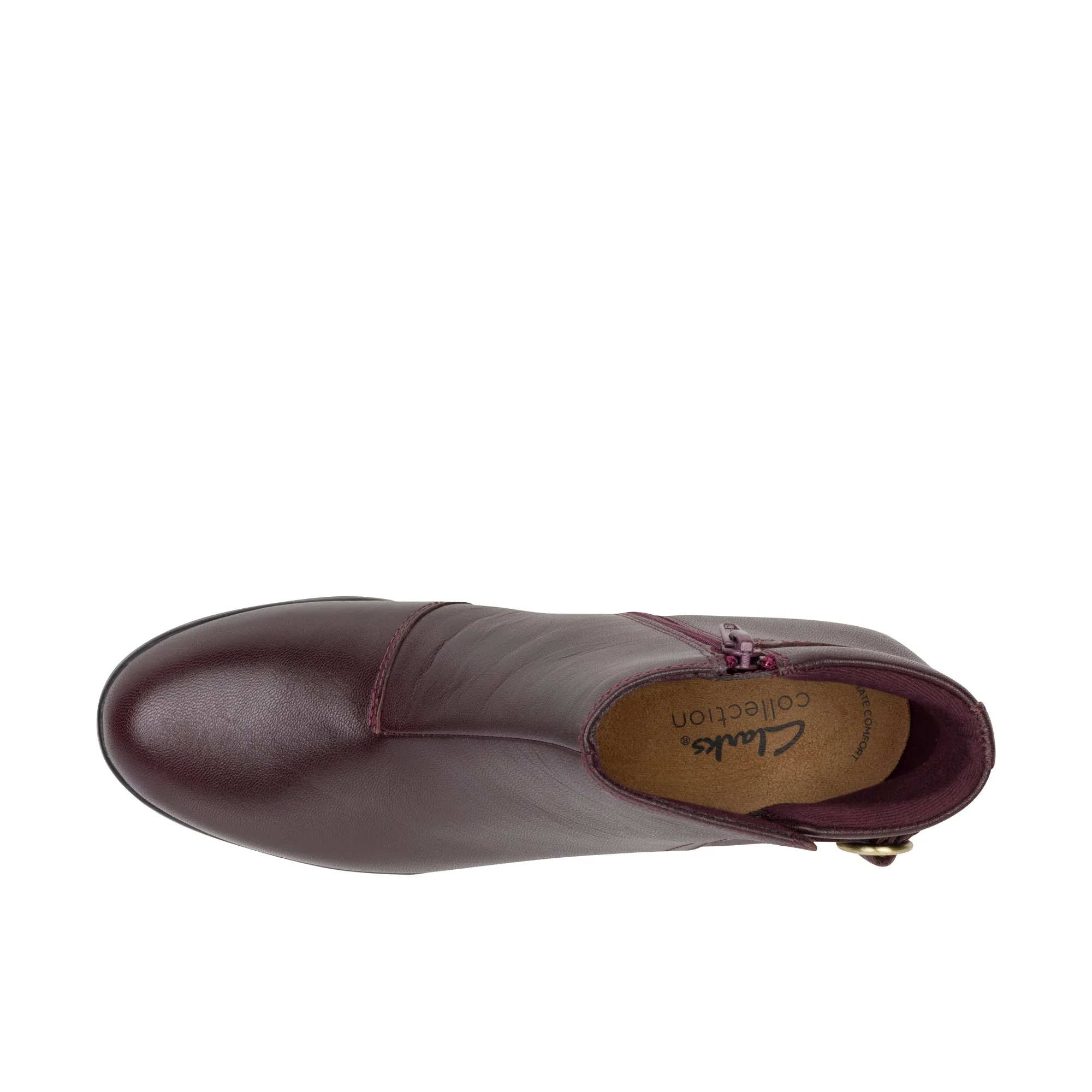 Clarks Womens Emily2 Belle Wine Leather