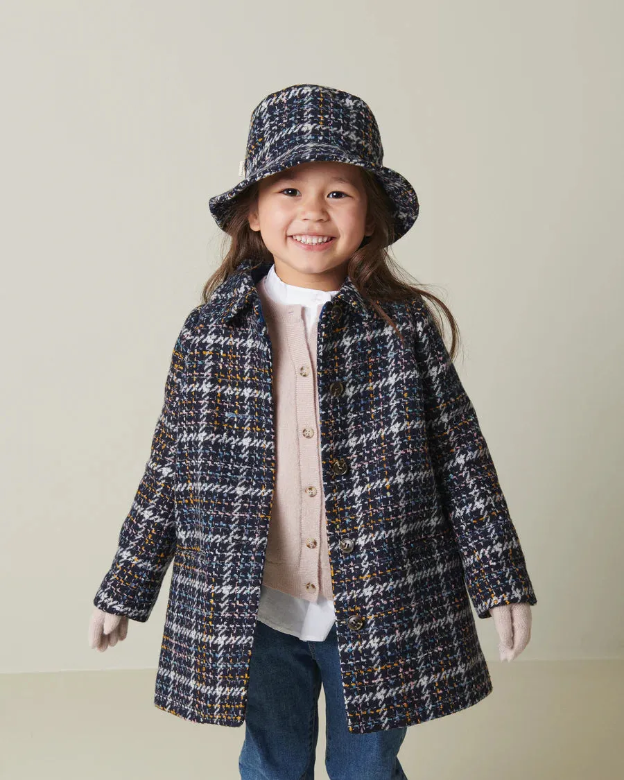 coat wool navy check - navy check-1608