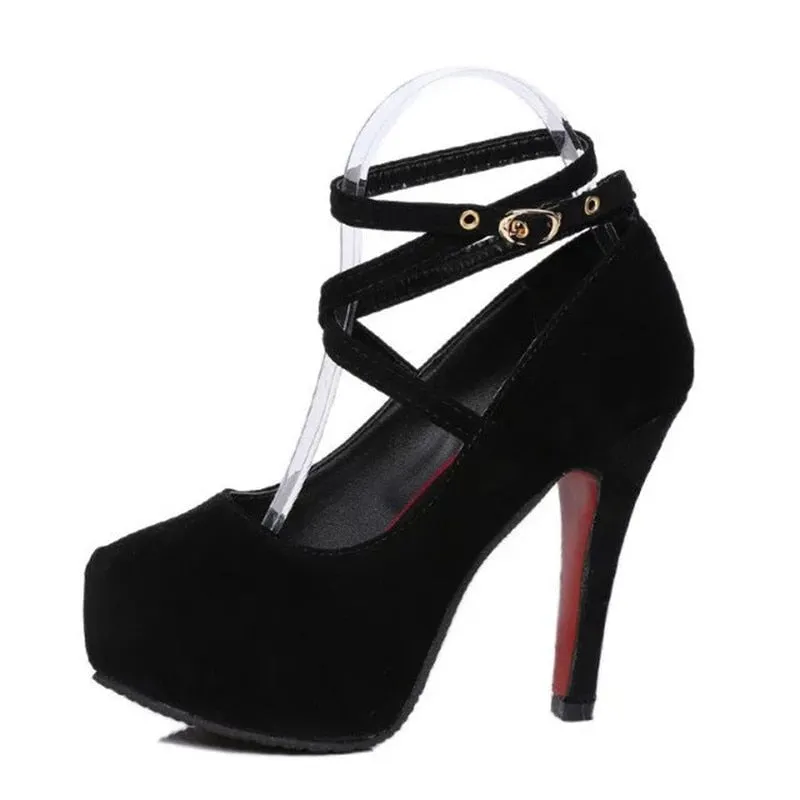 Comemore Red Black Black High Heel Stiletto Ladies Dress Pumps