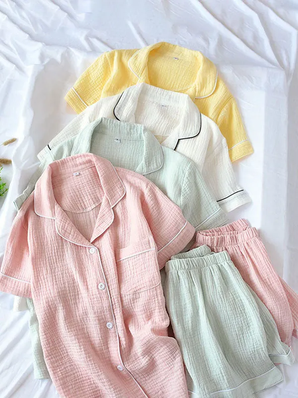 Cotton Basic Shorts Pajama Set