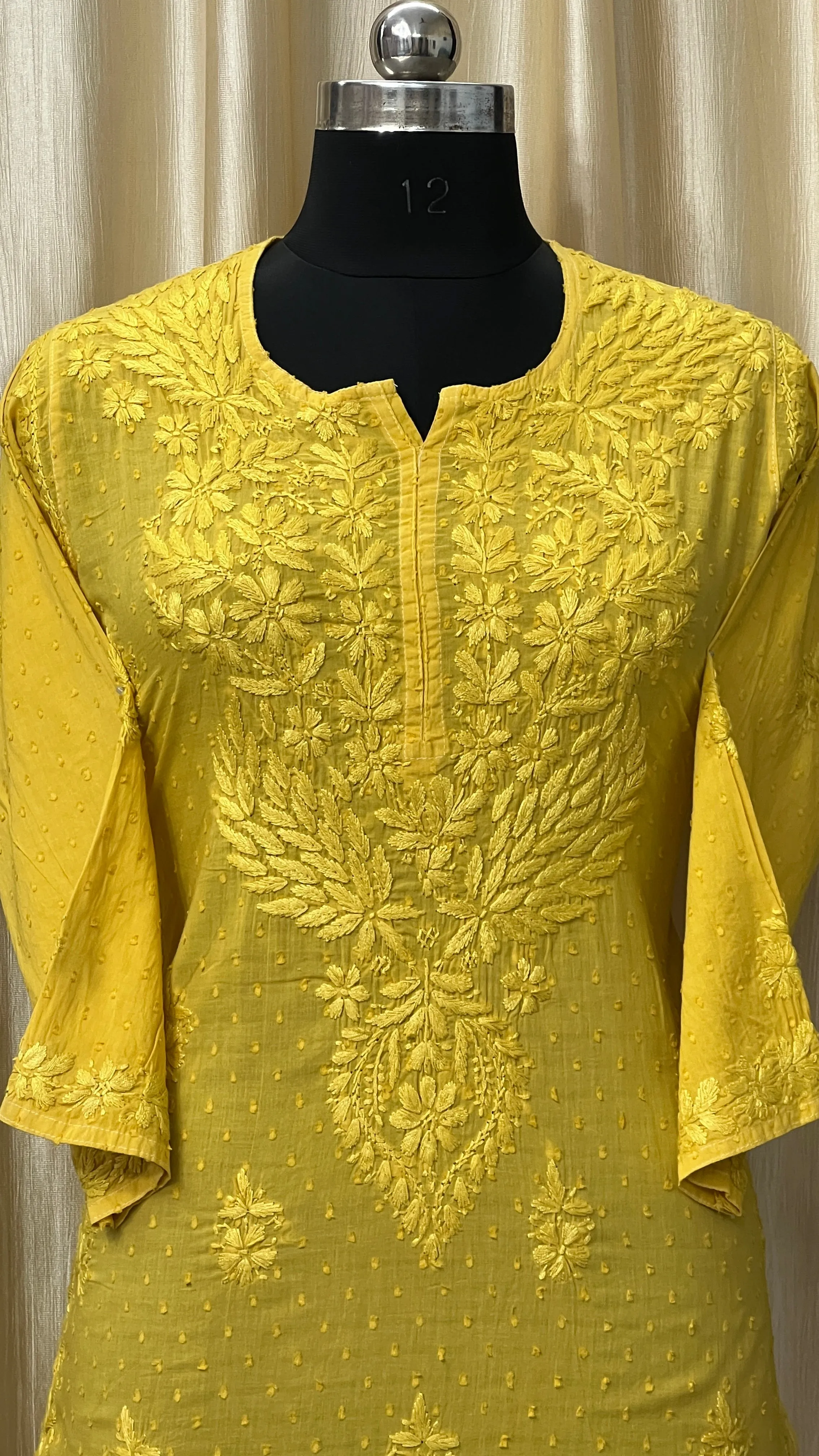 Cotton Dyeable chikan kurti