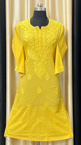 Cotton Dyeable chikan kurti