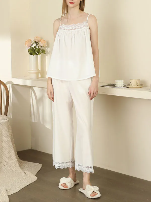 Cotton Lace Camisole Pajama Set