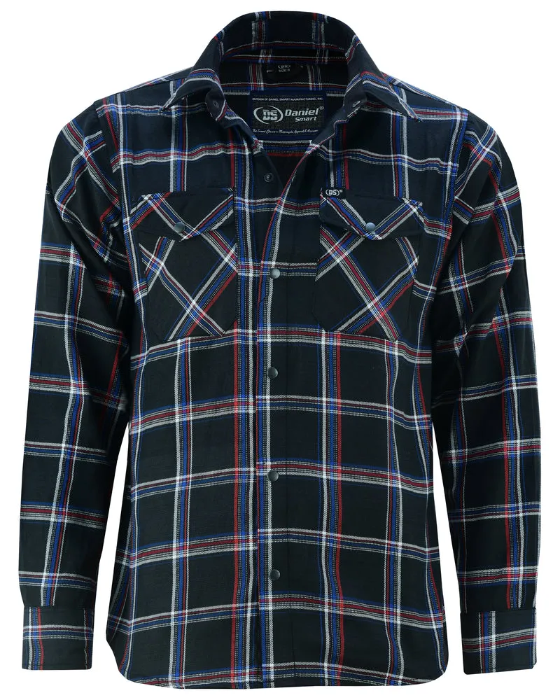 Daniel Smart Flannel Shirt - Black, Red and Blue