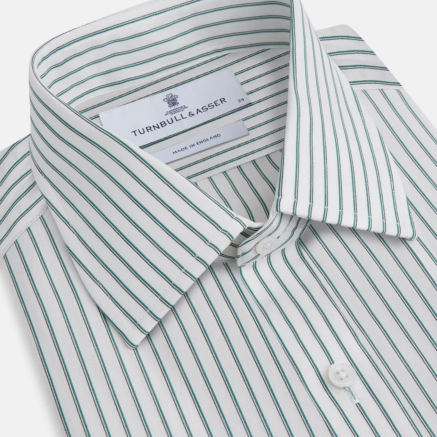 Dark Green Track Stripe Mayfair Shirt