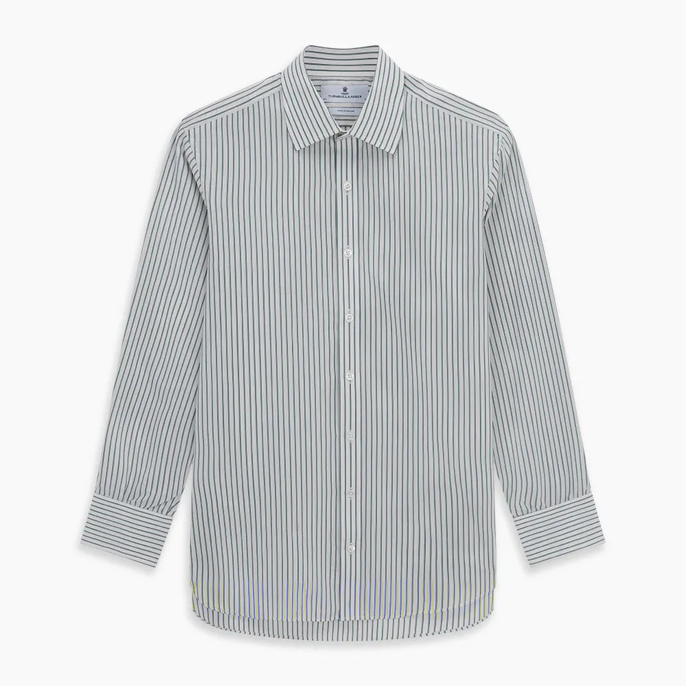 Dark Green Track Stripe Mayfair Shirt