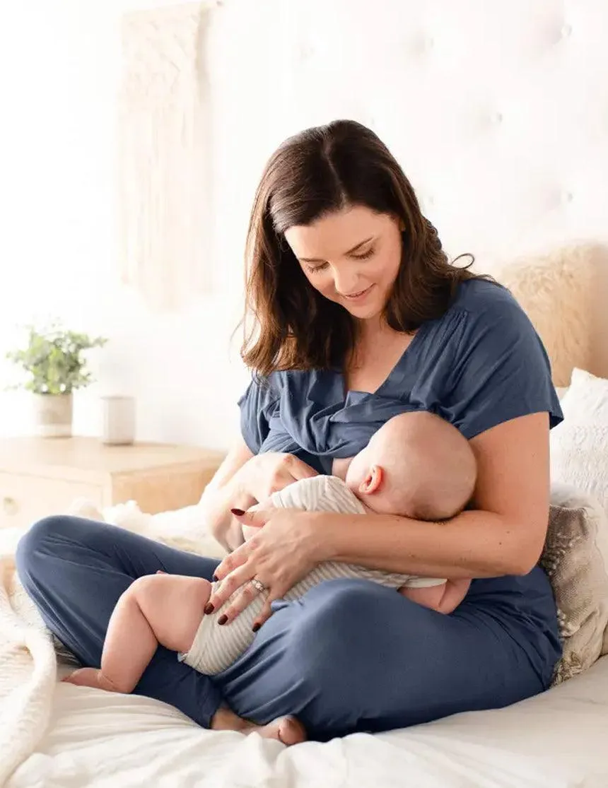 Davy Ultra Soft Maternity & Nursing Pajamas | Slate Blue