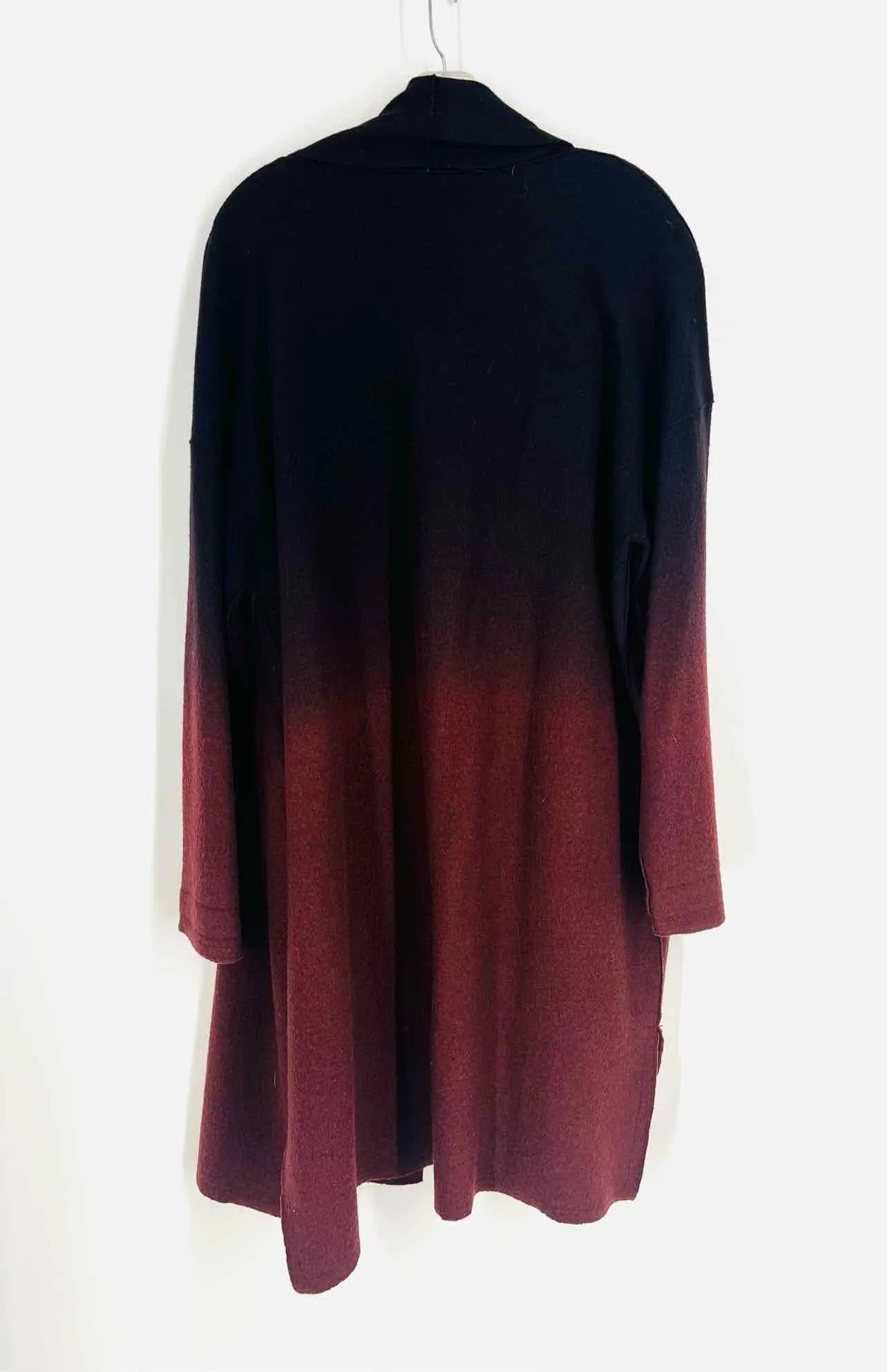 Eileen Fisher Size XL Black/Maroon Ombre Wool Coats Coat